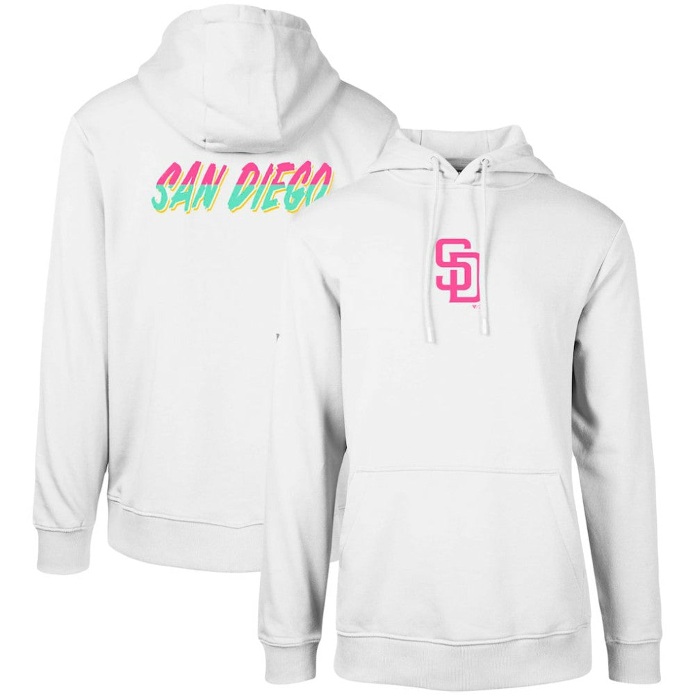 White San Diego Padres Levelwear City Connect Podium Core 2.0 Pullover Hoodie