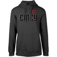 Black Cincinnati Reds Levelwear City Connect Podium Core Logo Pullover Hoodie