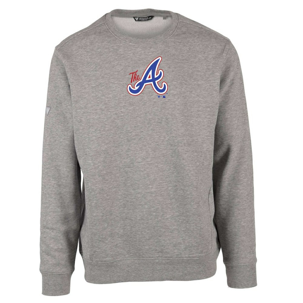 Gray Atlanta Braves Levelwear City Connect Zane Core Logo Pullover Sweatshirt