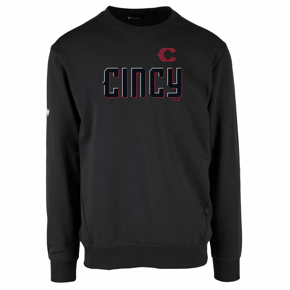 Black Cincinnati Reds Levelwear City Connect Zane Core Logo Pullover Sweatshirt