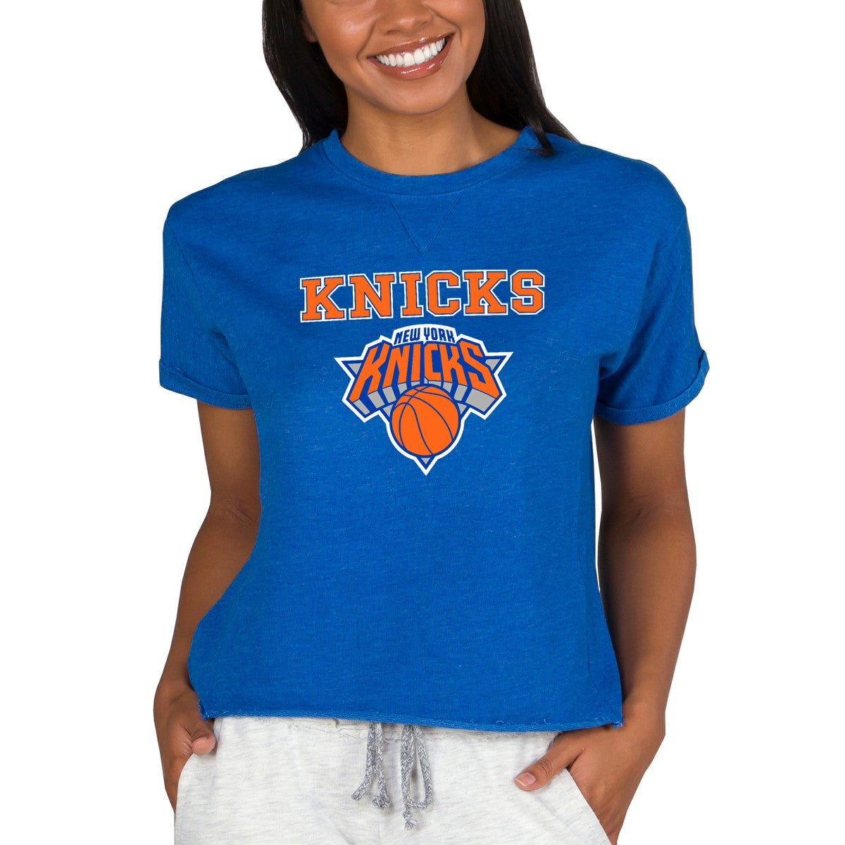 New York Knicks Concepts Sport NBA Women's Concepts Mainstream Terry SS Top