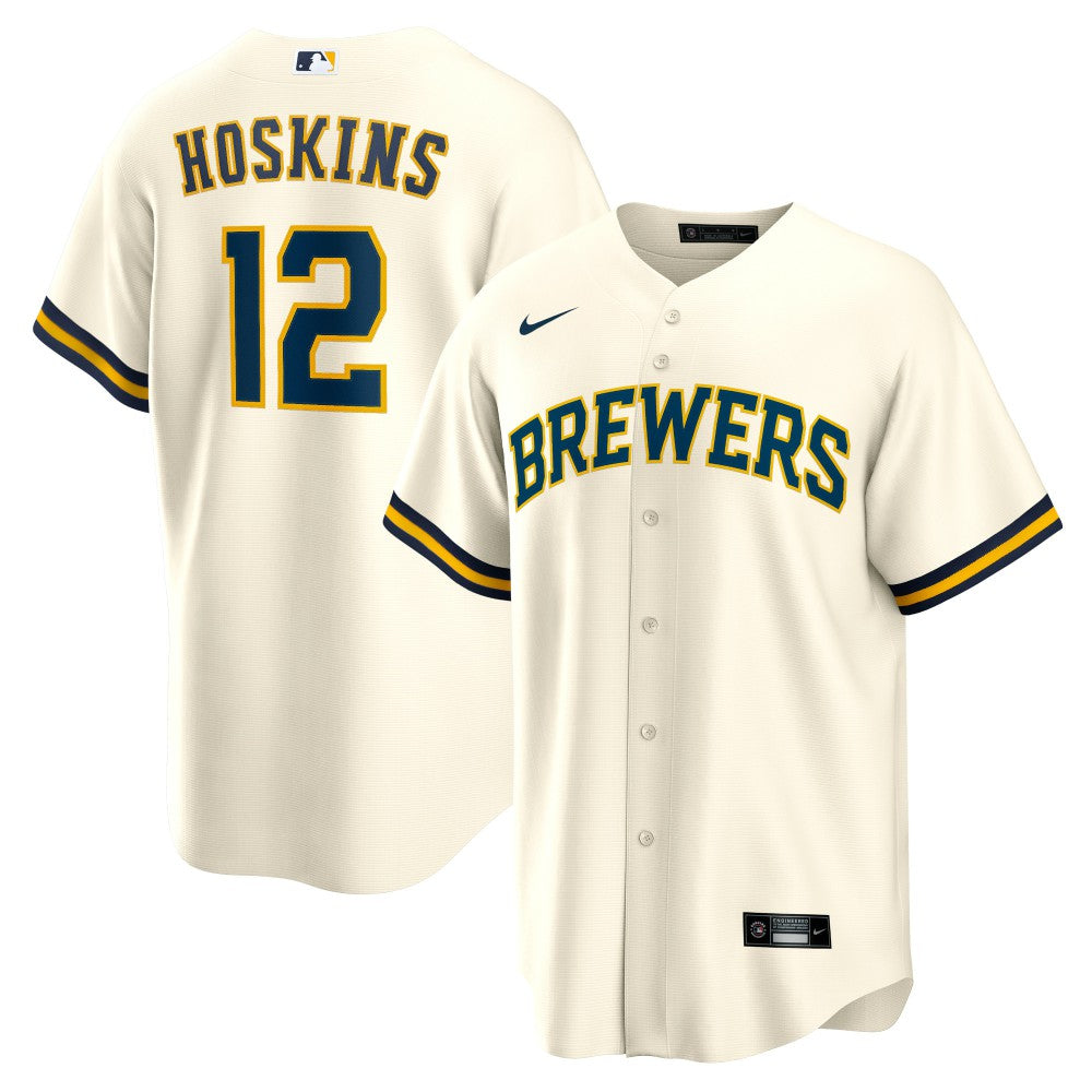 Cream Rhys Hoskins Milwaukee Brewers Nike Home Replica Player Jersey