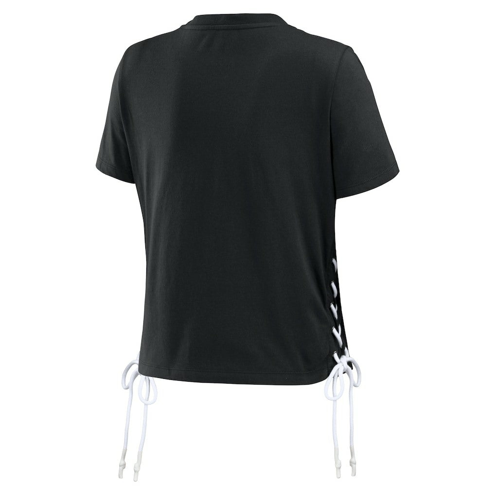 WEAR by Erin Andrews Women's Lace Up Side Modest Cropped T-Shirt - Cincinnati Bengals T-shirts