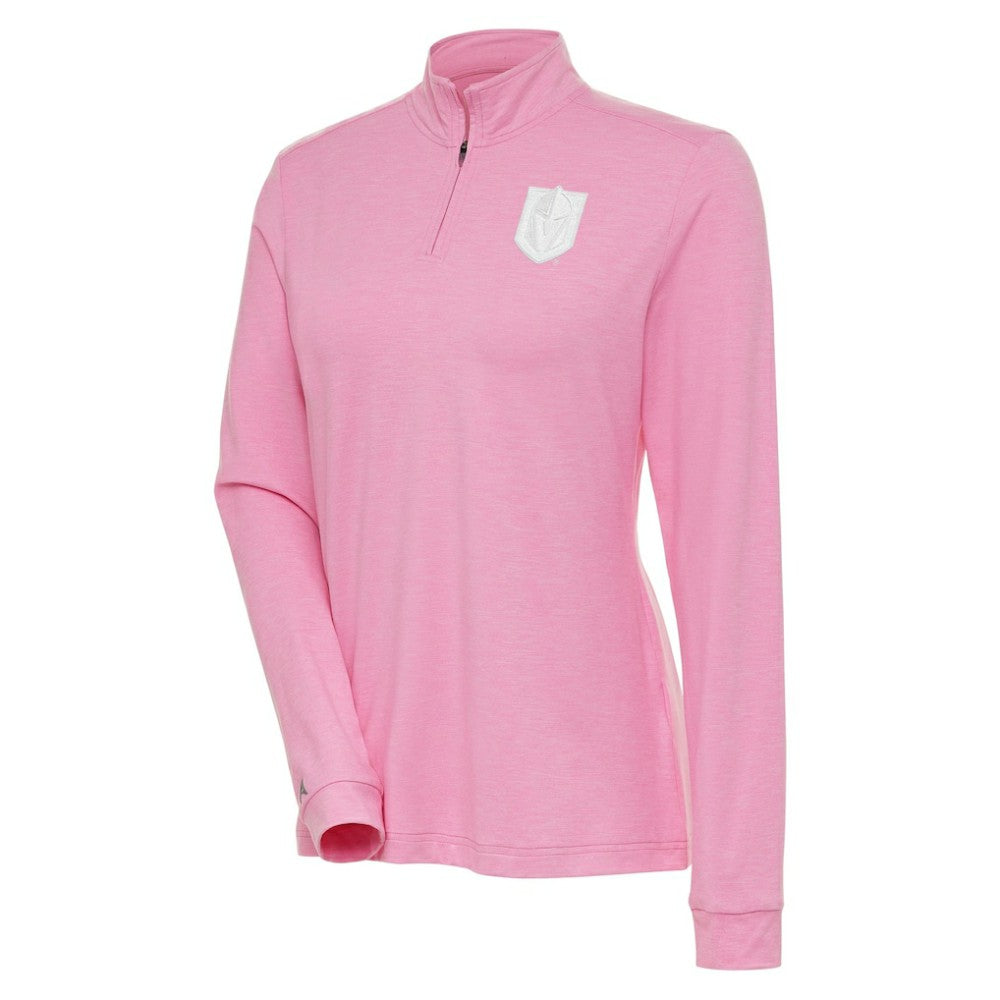 NHL Vegas Golden Knights Antigua Women's White Logo Mentor Quarter-Zip Jacket
