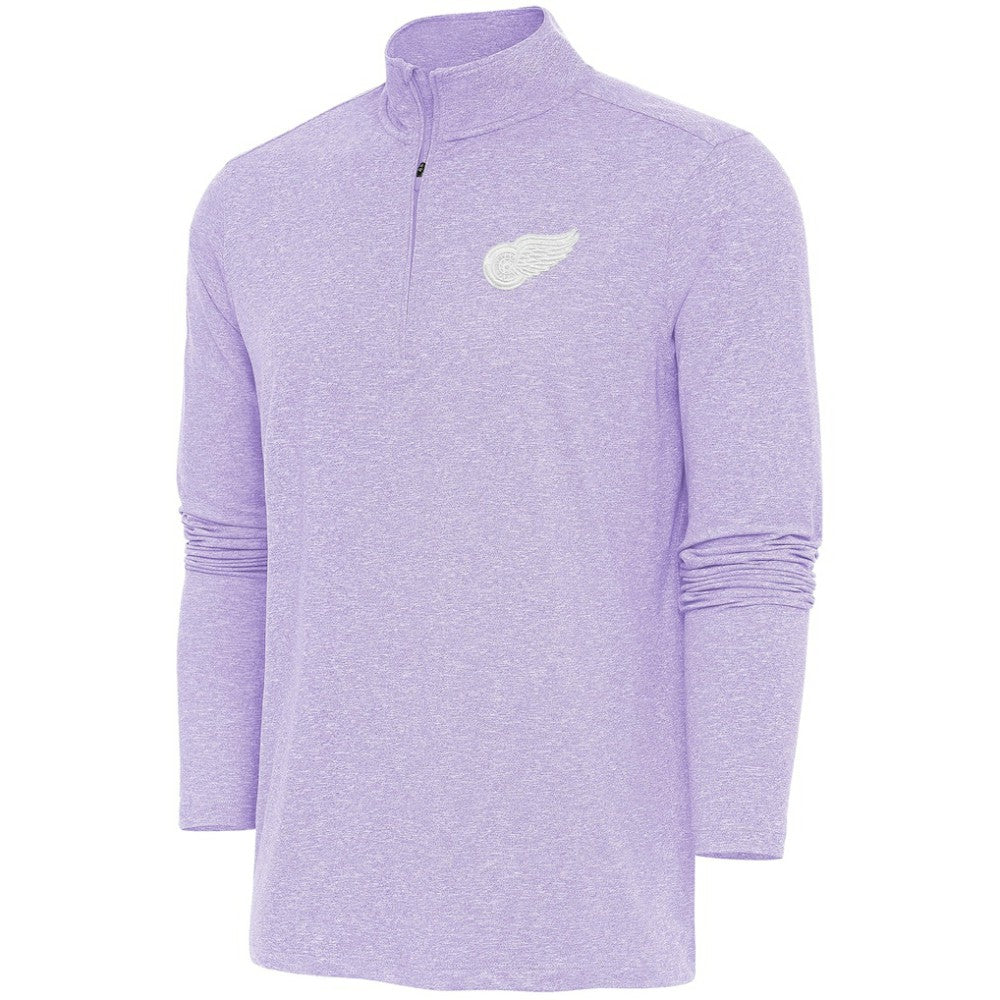 NHL Detroit Red Wings Antigua White Logo Hunk Quarter-Zip Pullover