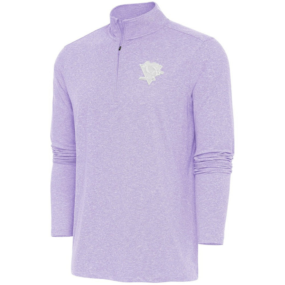 NHL Pittsburgh Penguins Antigua White Logo Hunk Quarter-Zip Pullover