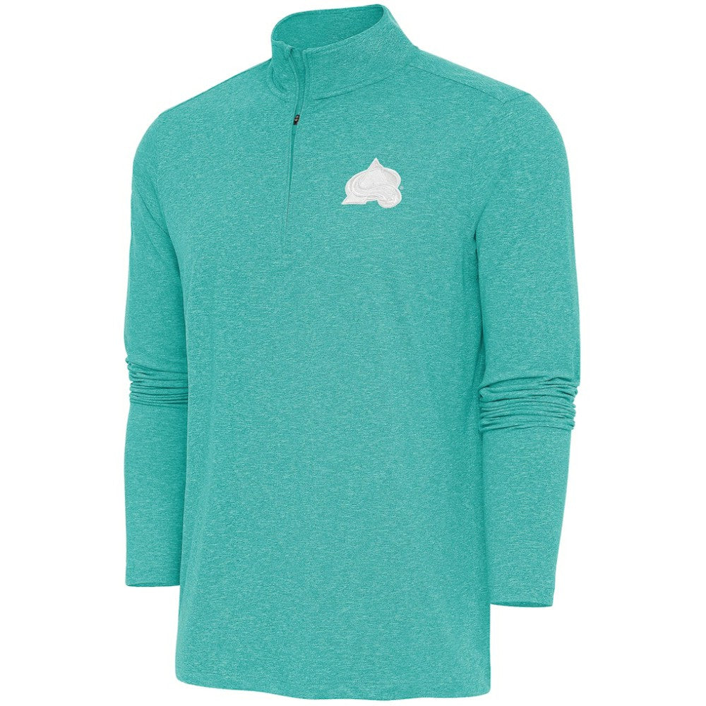 NHL Colorado Avalanche Antigua White Logo Hunk Quarter-Zip Pullover