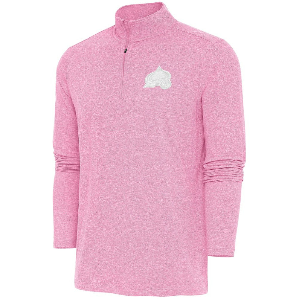 NHL Colorado Avalanche Antigua White Logo Hunk Quarter-Zip Pullover