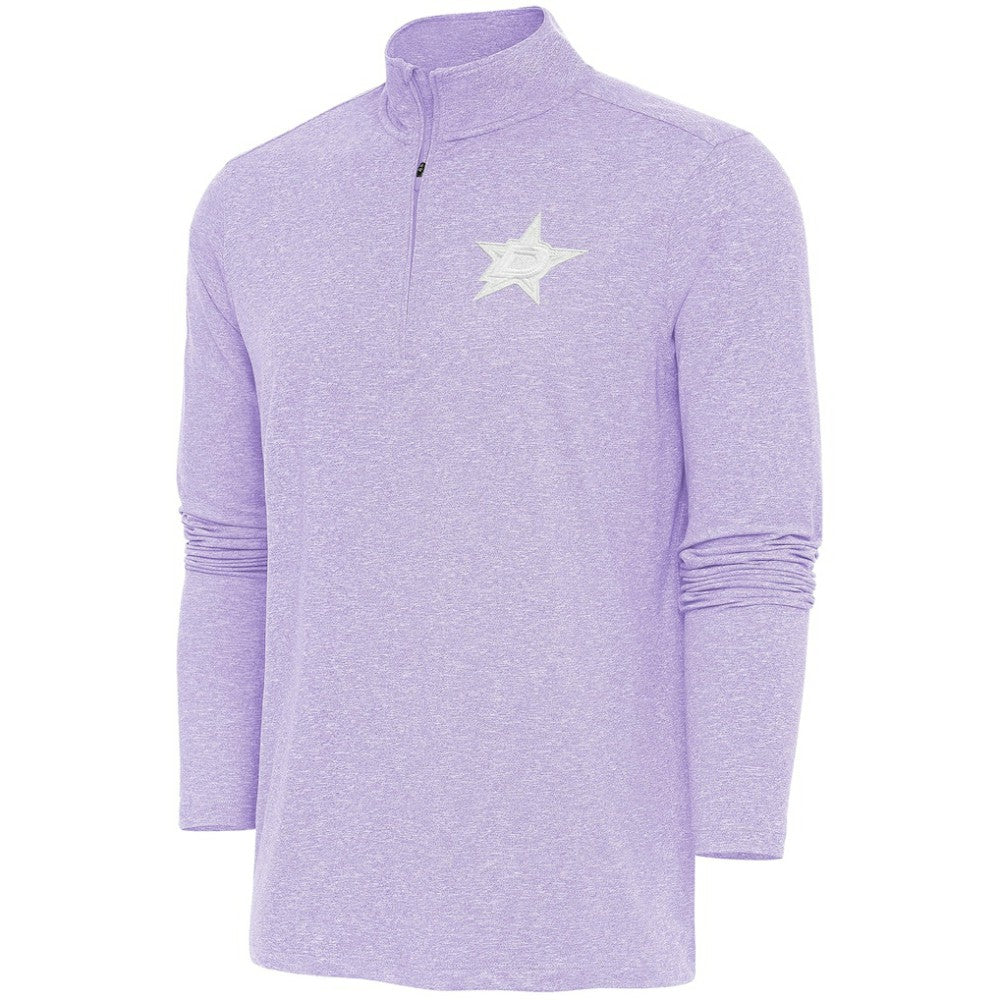 NHL Dallas Stars Antigua White Logo Hunk Quarter-Zip Pullover