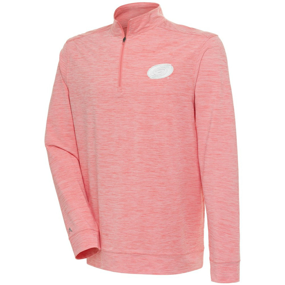 NHL Carolina Hurricanes Antigua White Logo Bright Quarter-Zip Pullover