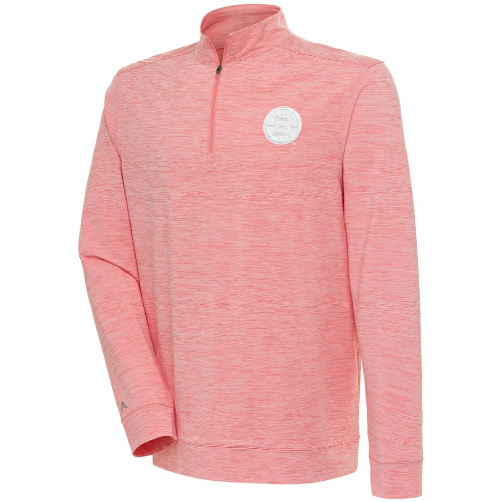 NHL Boston Bruins Antigua White Logo Bright Quarter-Zip Pullover