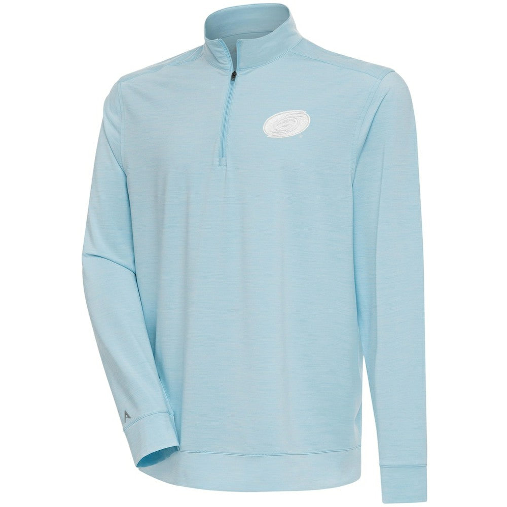 NHL Carolina Hurricanes Antigua White Logo Bright Quarter-Zip Pullover