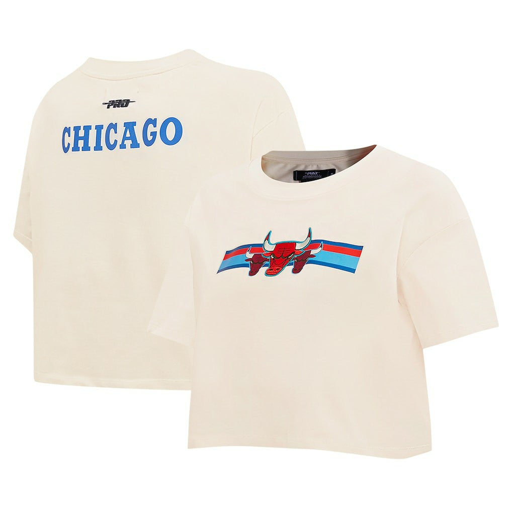 Chicago Bulls Pro Standard Women's Retro Striper SJ Cropped Boxy T-Shirt sale