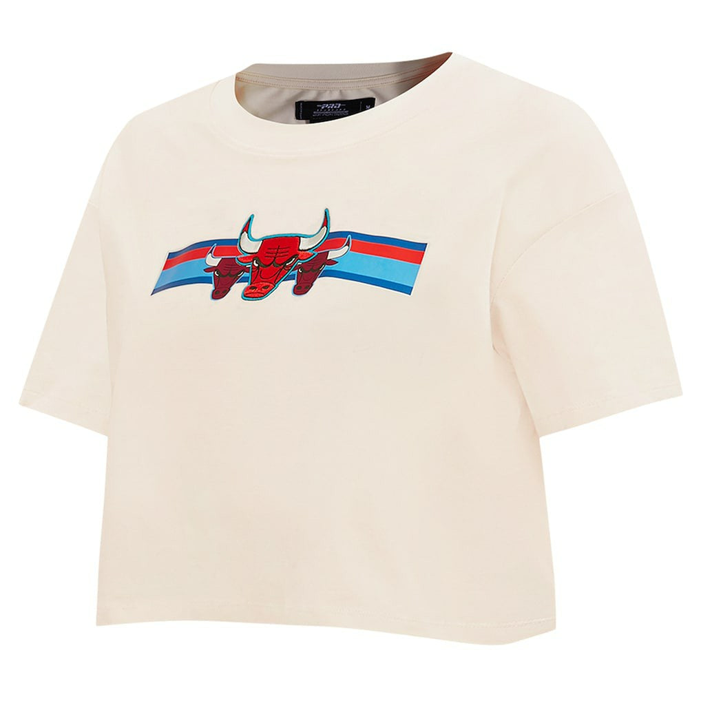 Chicago Bulls Pro Standard Women's Retro Striper SJ Cropped Boxy T-Shirt sale
