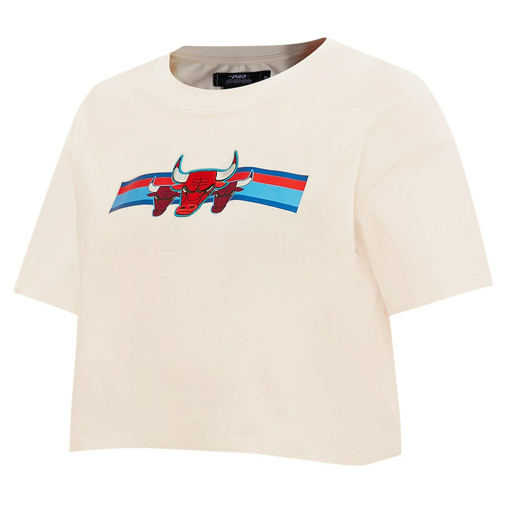 Chicago Bulls Pro Standard Women's Retro Striper SJ Cropped Boxy T-Shirt sale