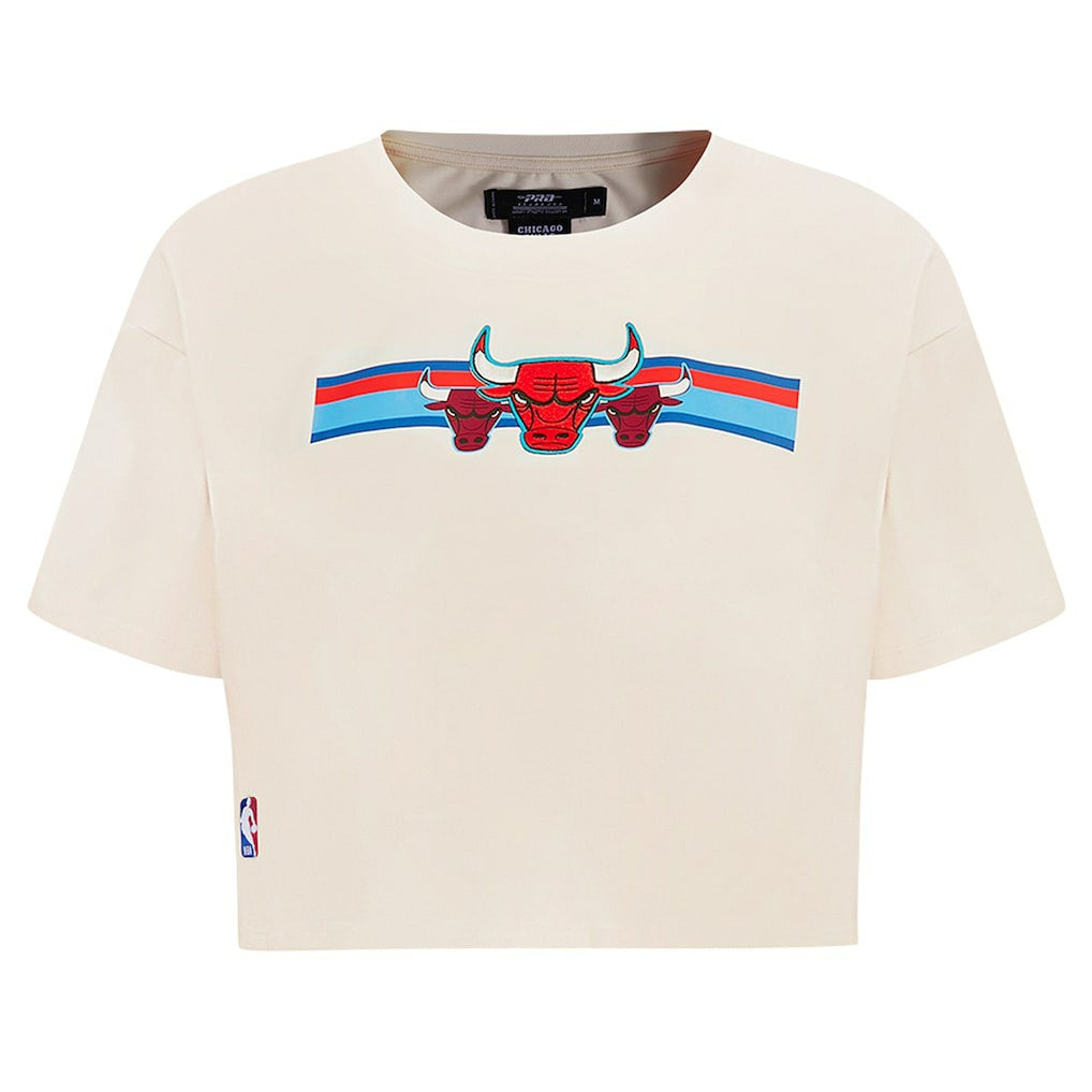 Chicago Bulls Pro Standard Women's Retro Striper SJ Cropped Boxy T-Shirt sale