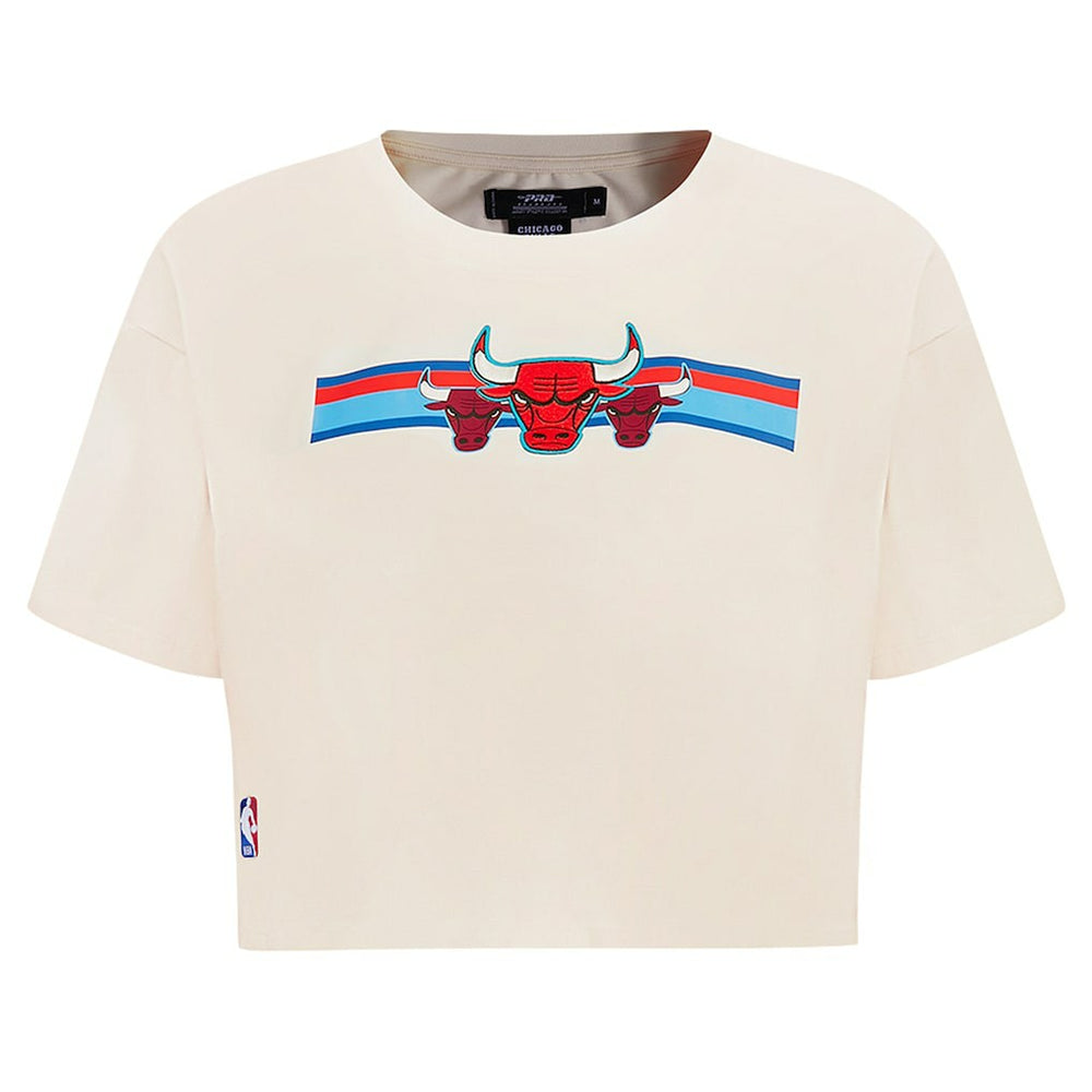 Chicago Bulls Pro Standard Women's Retro Striper SJ Cropped Boxy T-Shirt sale