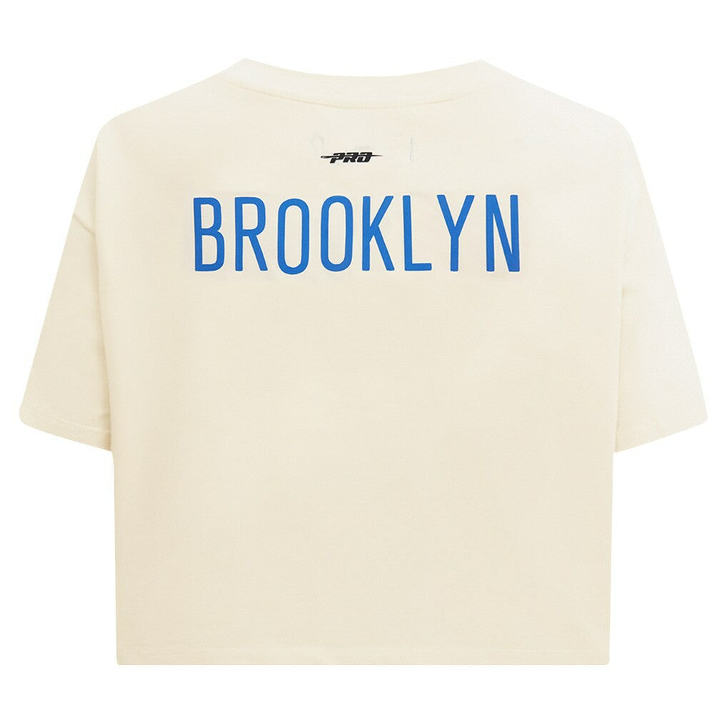 Brooklyn Nets Pro Standard Women's Retro Striper SJ Cropped Boxy T-Shirt