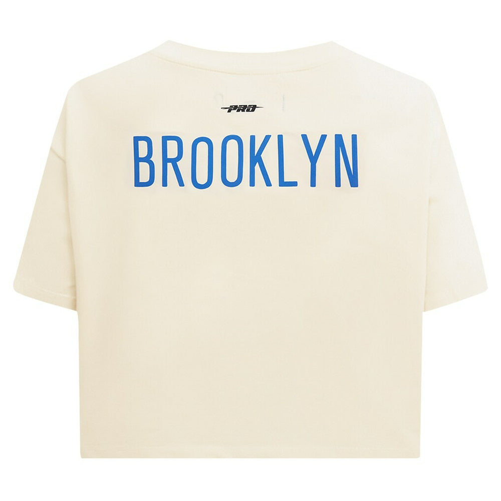 Brooklyn Nets Pro Standard Women's Retro Striper SJ Cropped Boxy T-Shirt