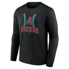 Black Arizona Diamondbacks Personalized Name & Number Fastball Long Sleeve T-Shirt