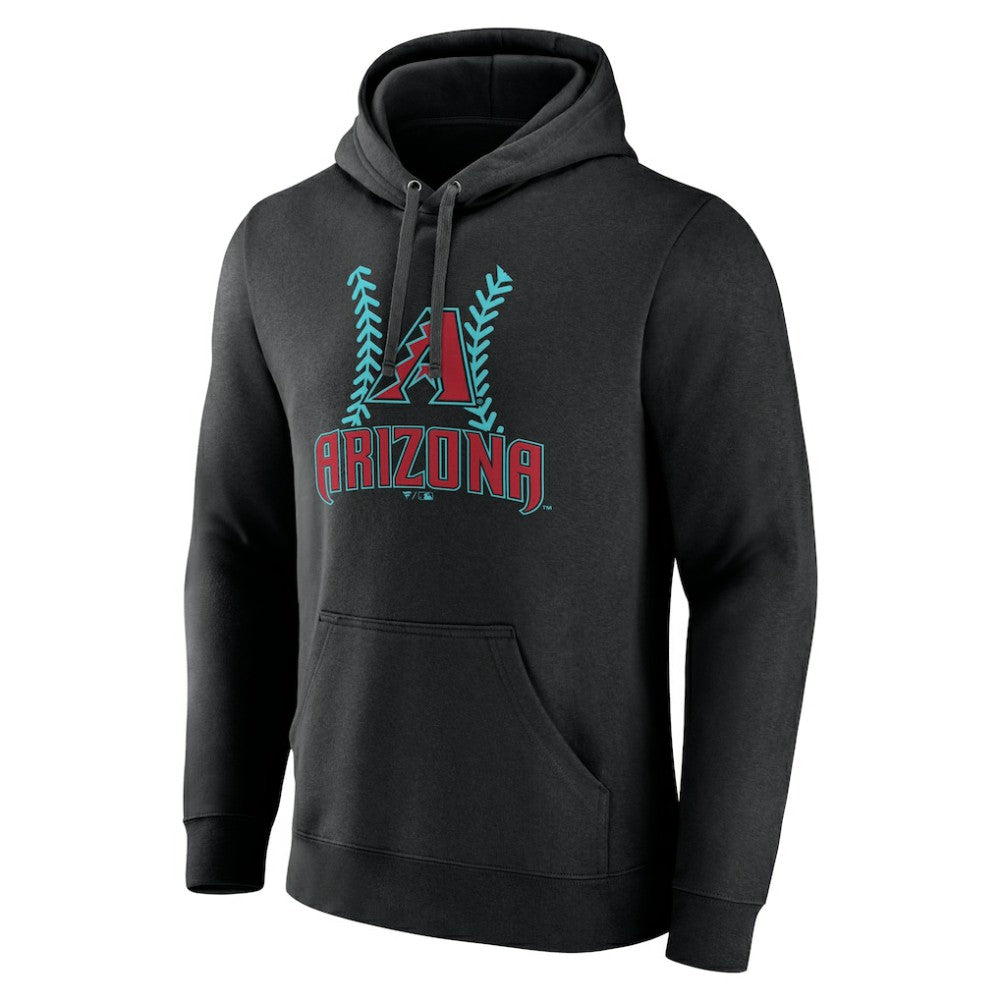 Black Arizona Diamondbacks Personalized Name & Number Fastball Pullover Hoodie