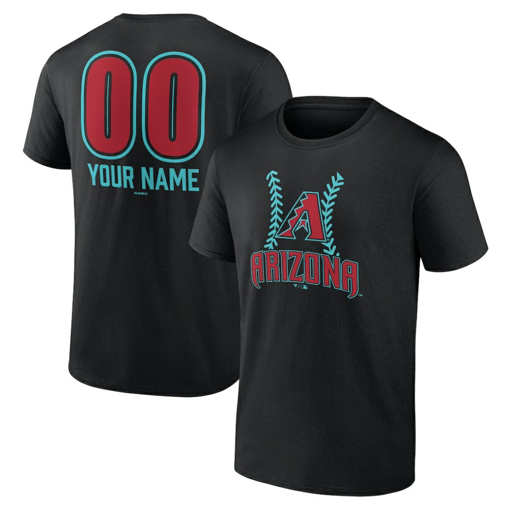Black Arizona Diamondbacks Personalized Name & Number Fastball T-Shirt