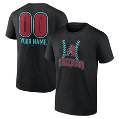 Black Arizona Diamondbacks Personalized Name & Number Fastball T-Shirt