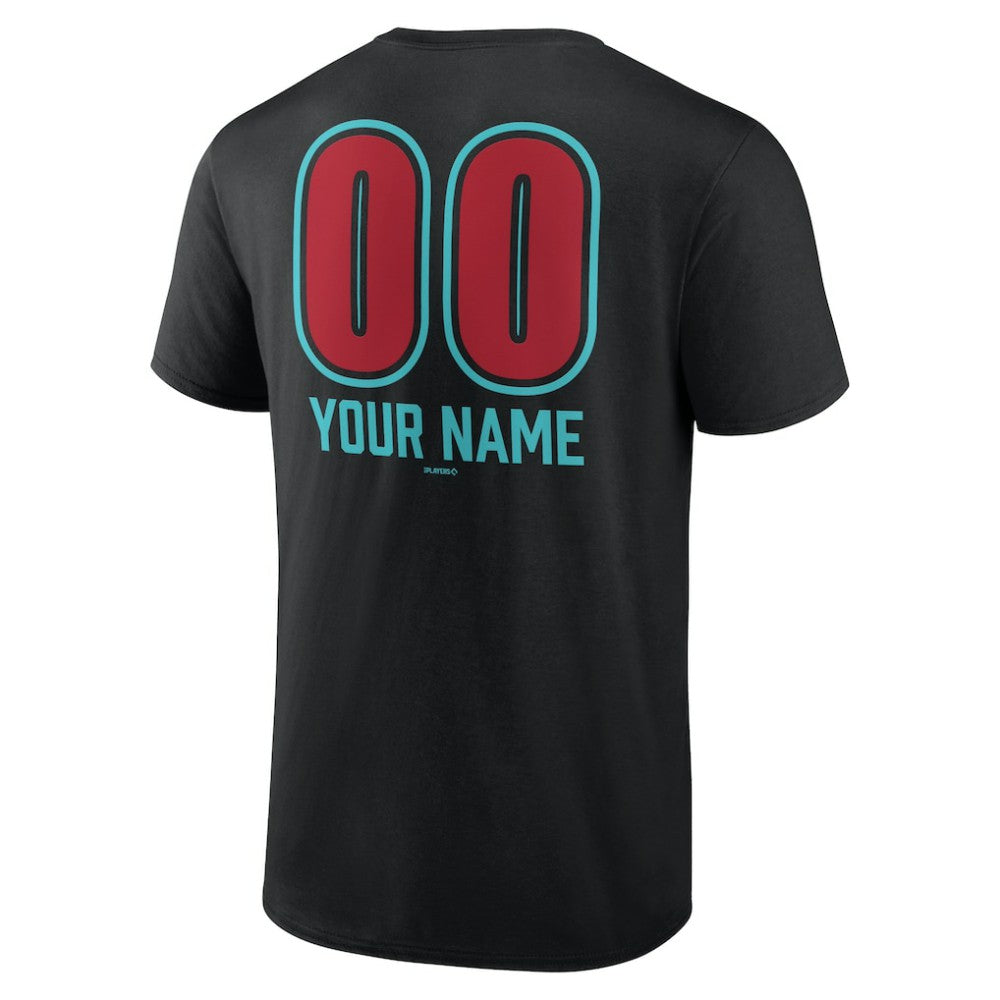 Black Arizona Diamondbacks Personalized Name & Number Fastball T-Shirt
