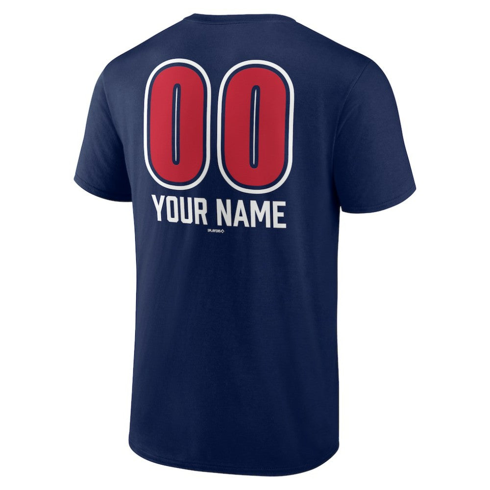 Navy Atlanta Braves Personalized Name & Number Fastball T-Shirt