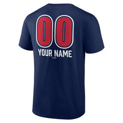 Navy Atlanta Braves Personalized Name & Number Fastball T-Shirt