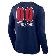 Navy Boston Red Sox Personalized Name & Number Fastball Long Sleeve T-Shirt