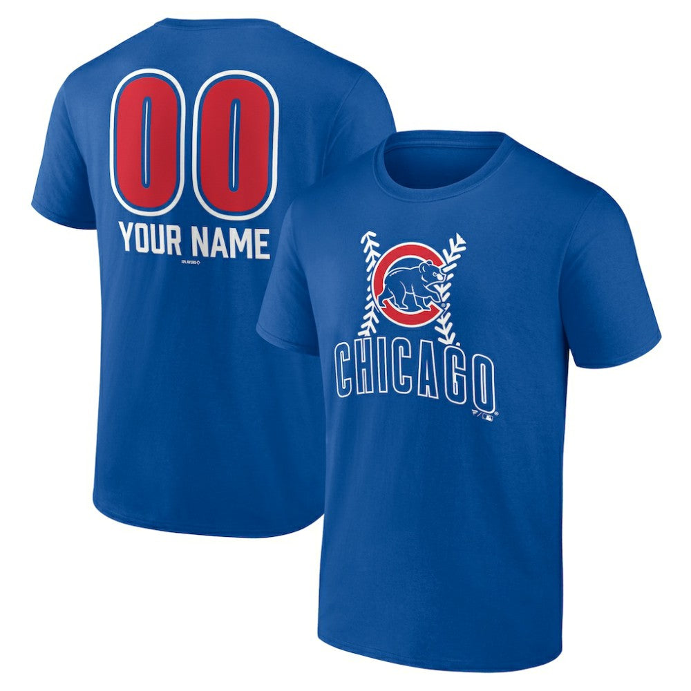 Royal Chicago Cubs Personalized Name & Number Fastball T-Shirt