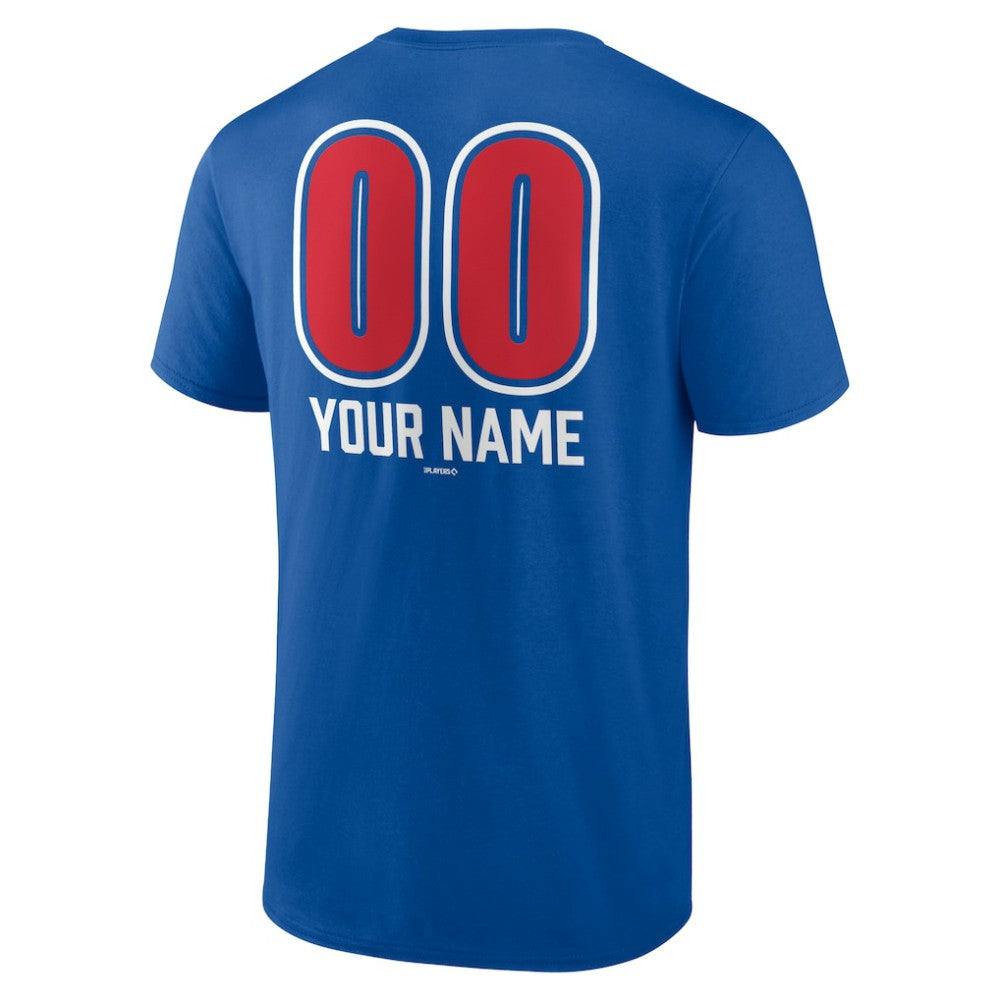 Royal Chicago Cubs Personalized Name & Number Fastball T-Shirt