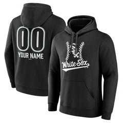 Black Chicago White Sox Personalized Name & Number Fastball Pullover Hoodie