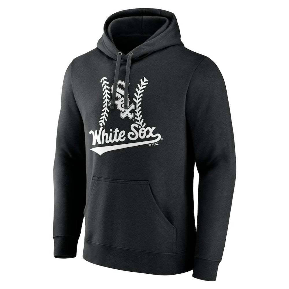 Black Chicago White Sox Personalized Name & Number Fastball Pullover Hoodie