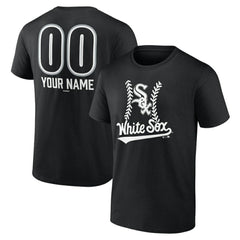 Black Chicago White Sox Personalized Name & Number Fastball T-Shirt