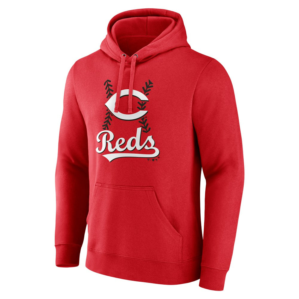 Red Cincinnati Reds Personalized Name & Number Fastball Pullover Hoodie