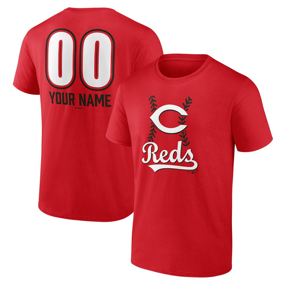 Red Cincinnati Reds Personalized Name & Number Fastball T-Shirt