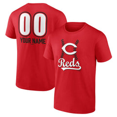 Red Cincinnati Reds Personalized Name & Number Fastball T-Shirt