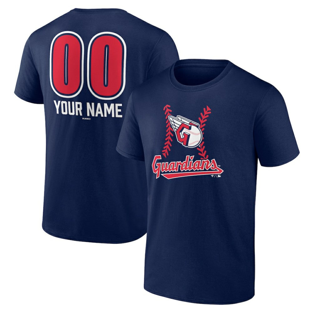 Navy Cleveland Guardians Personalized Name & Number Fastball T-Shirt