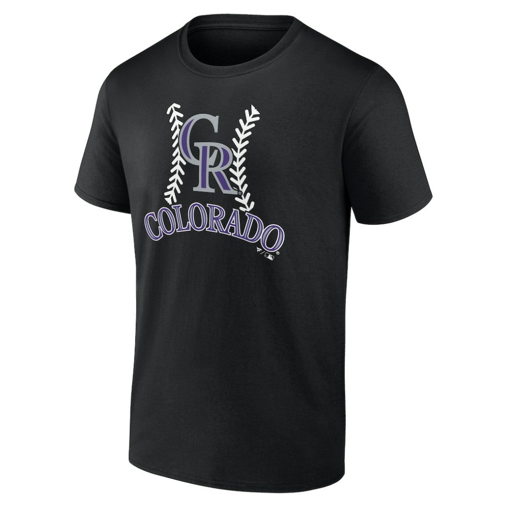 Black Colorado Rockies Personalized Name & Number Fastball T-Shirt