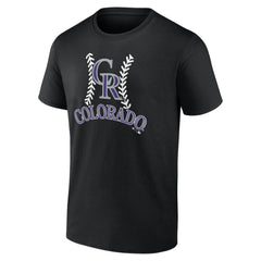 Black Colorado Rockies Personalized Name & Number Fastball T-Shirt