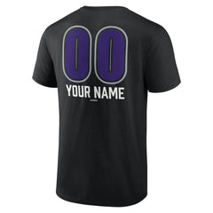 Black Colorado Rockies Personalized Name & Number Fastball T-Shirt