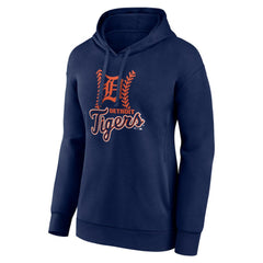 Navy Detroit Tigers Women's Personalized Name & Number Fastball Pullover Hoodie