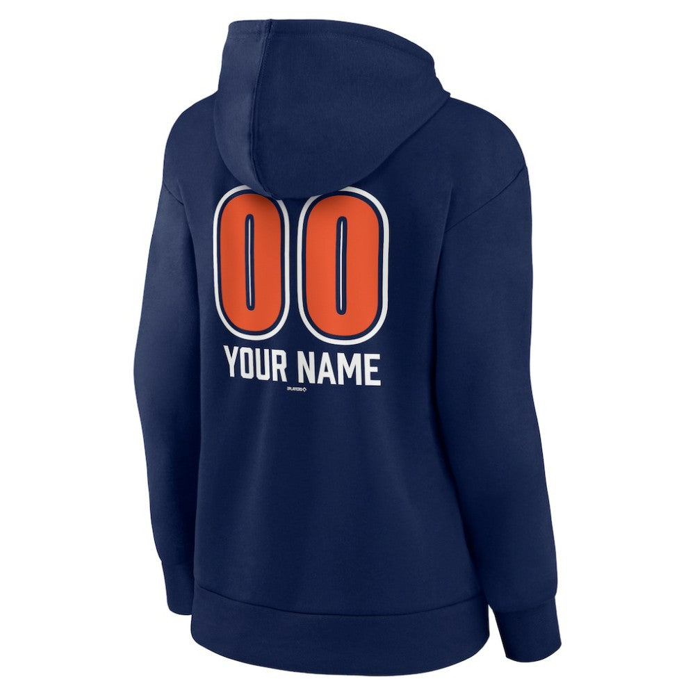 Navy Detroit Tigers Women's Personalized Name & Number Fastball Pullover Hoodie