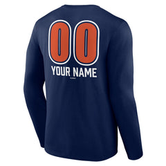 Navy Houston Astros Personalized Name & Number Fastball Long Sleeve T-Shirt