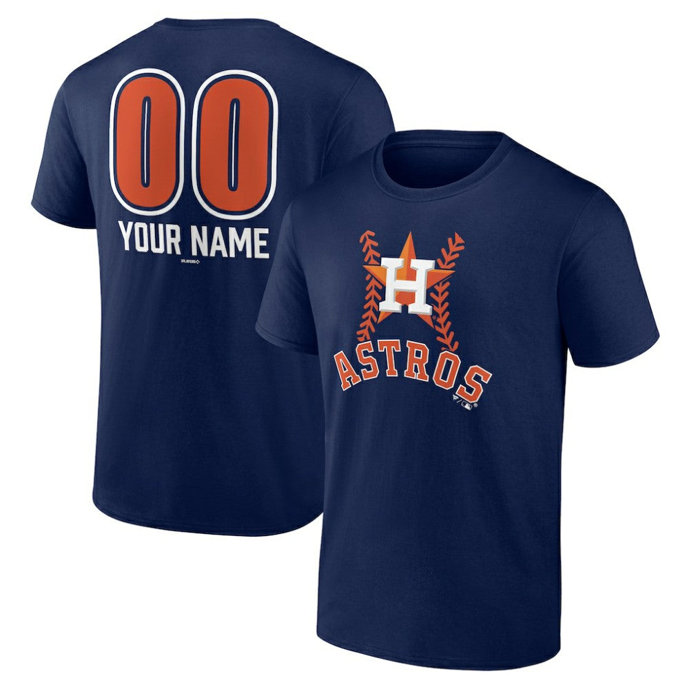 Navy Houston Astros Personalized Name & Number Fastball T-Shirt
