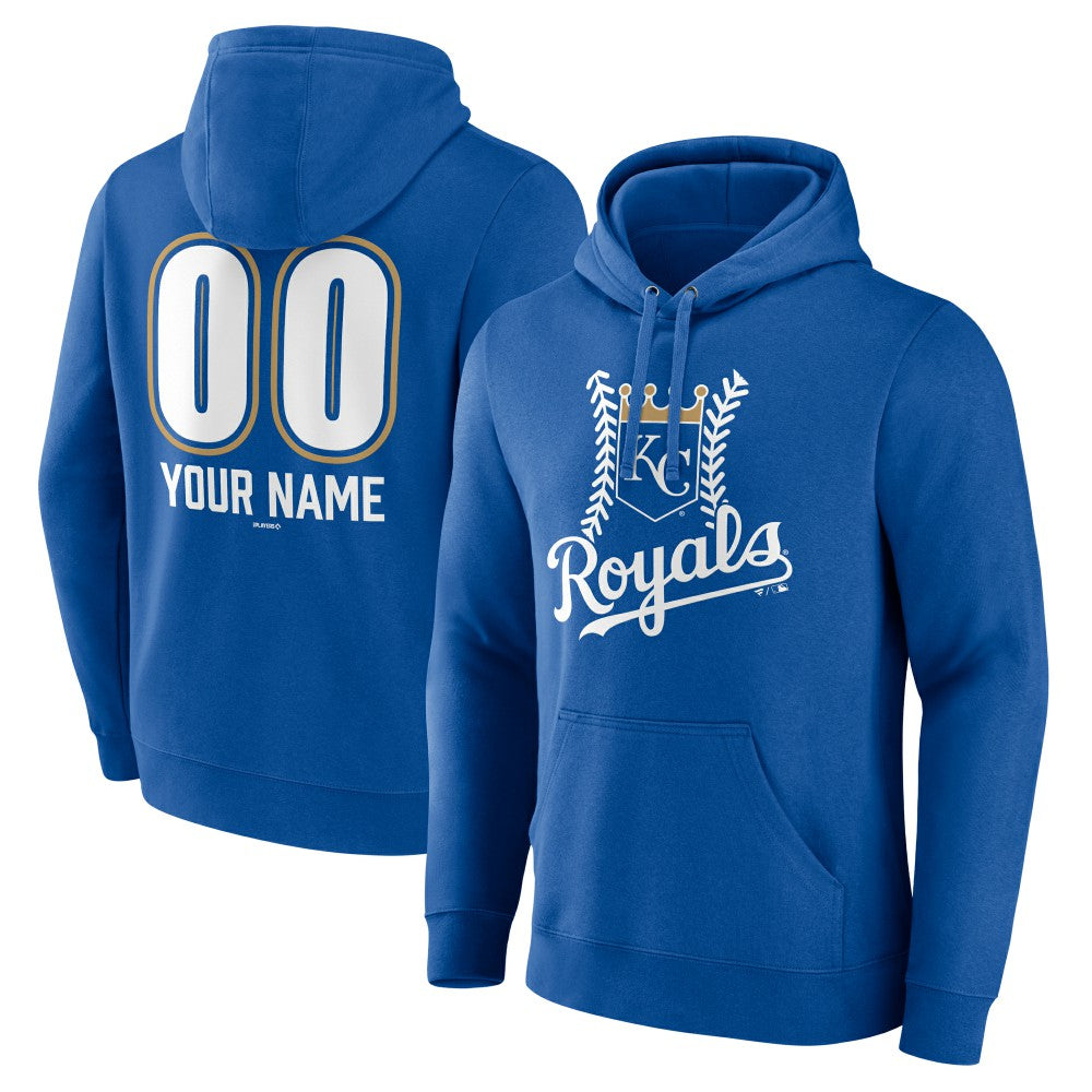 Royal Kansas City Royals Personalized Name & Number Fastball Pullover Hoodie