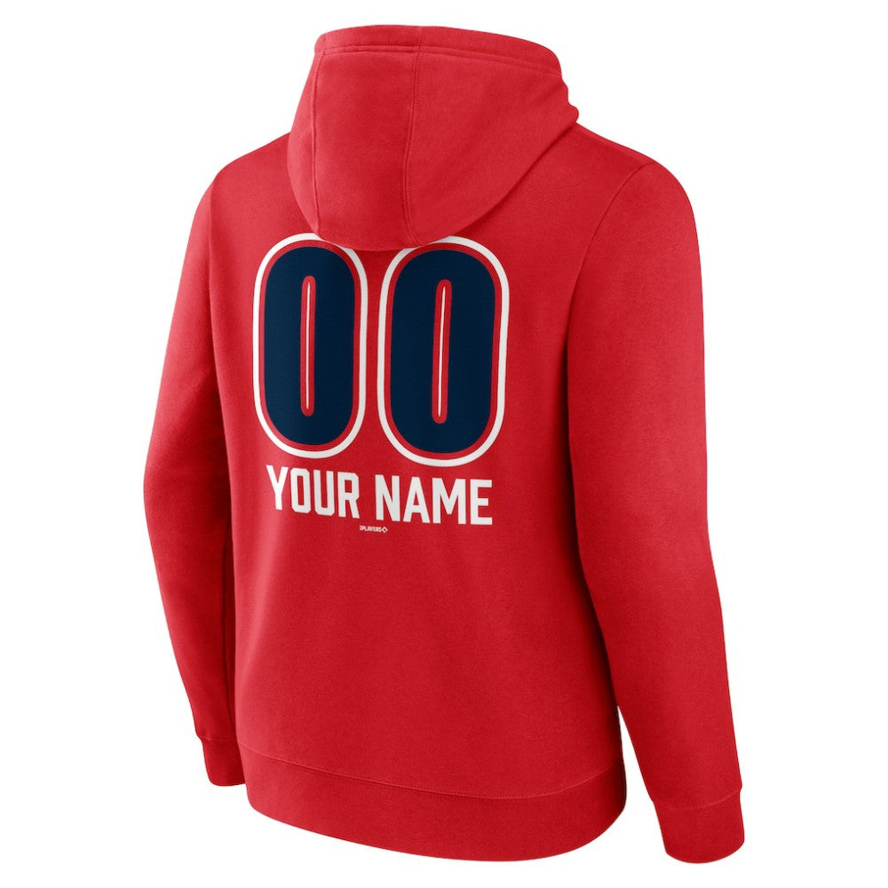 Red Los Angeles Angels Personalized Name & Number Fastball Pullover Hoodie
