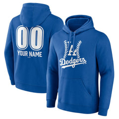 Royal Los Angeles Dodgers Personalized Name & Number Fastball Pullover Hoodie